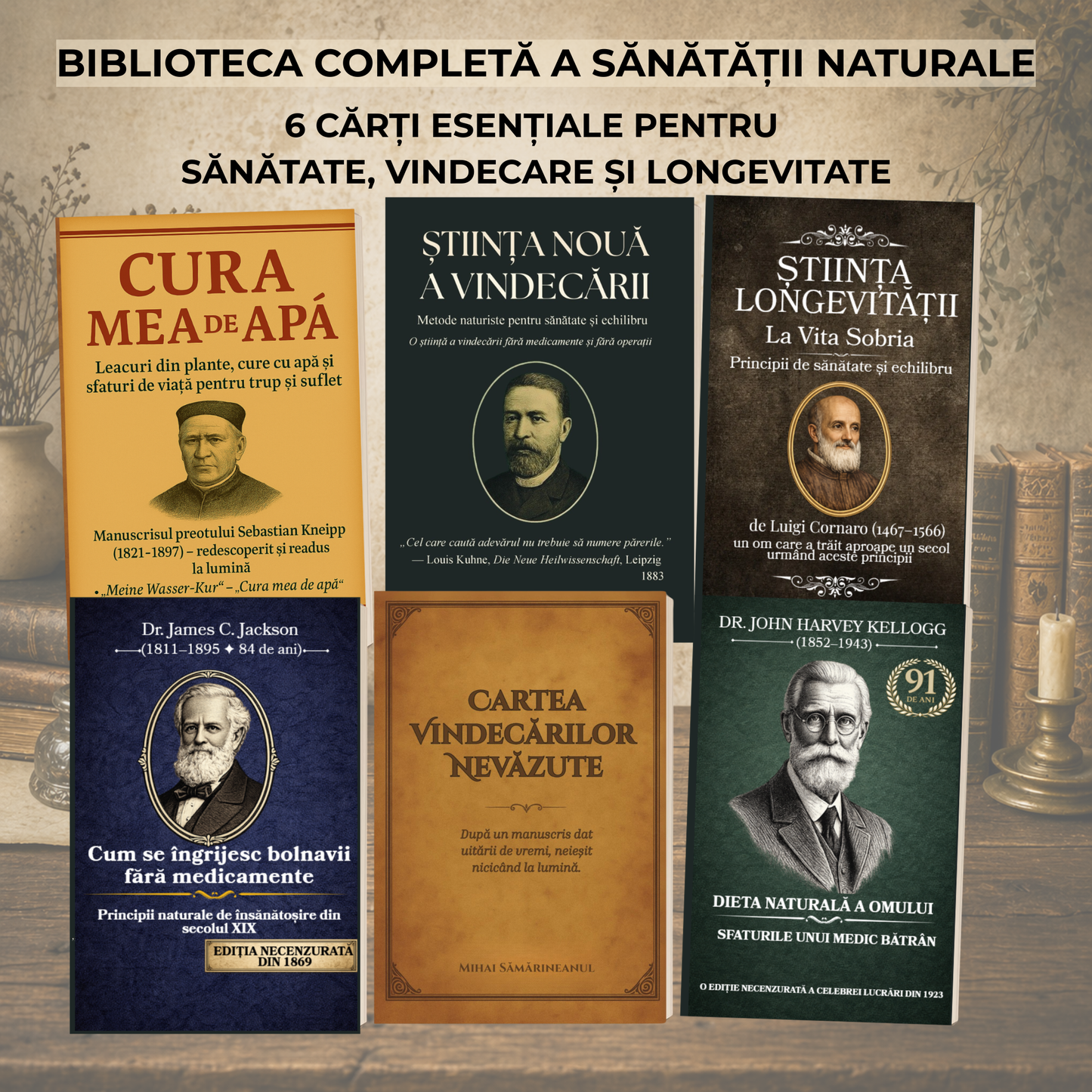 BIBLIOTECA COMPLETĂ A SĂNĂTĂȚII NATURALE - 6 CĂRȚI ESENȚIALE - COLECȚIE COMPLETĂ