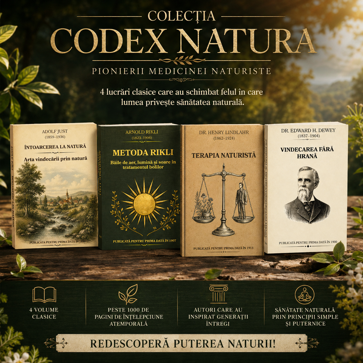 Colecția Codex Natura - Patru Lucrări Fundamentale din Medicina Naturistă Clasică